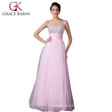 Grace Karin trägerlosen Schatz Perlen Sequins Blue Günstige Prom Party Kleid CL4011-1